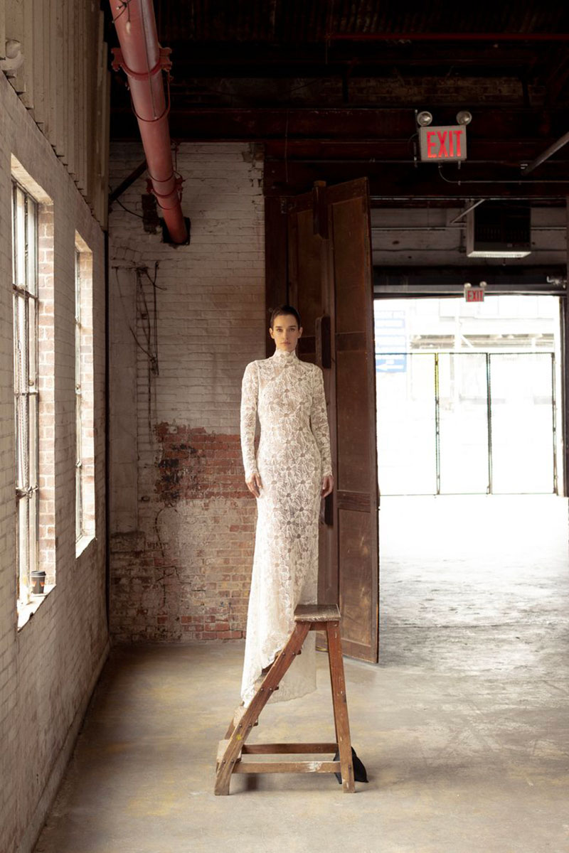 vestido de novia con manga larga clásico