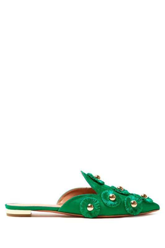 Zapatos de novia color verde de Aquazurra.