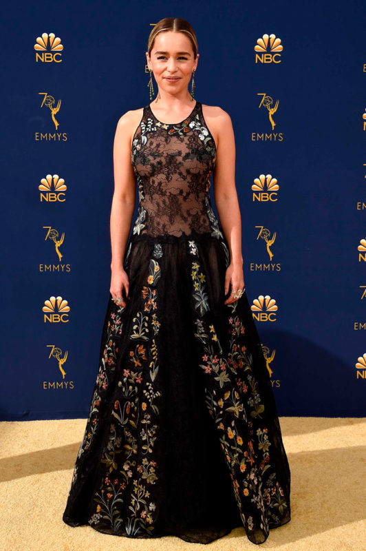 Emilia Clarke en Christian Dior Haute Couture, Emmy 2018.
