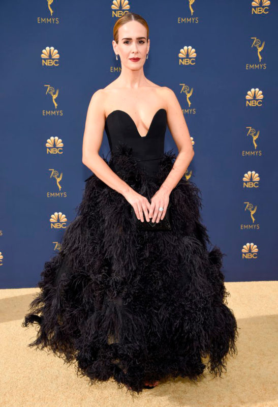 Sarah Paulson en Oscar de la Renta, Emmy 2018.