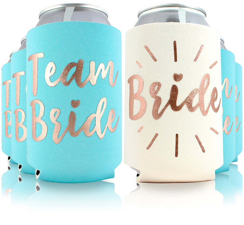Fajillas para latas: Bride y Team Bride.