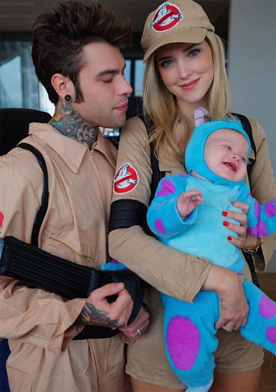 Chiara Ferragni, Fedez y su bebé Leo como Ghostbusters y James P. Sullivan.