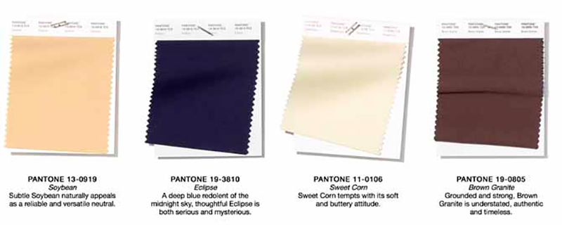 Colores neutrales Pantone para 2019. 
