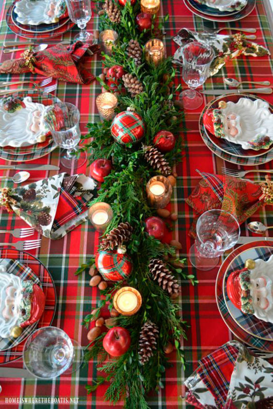 camino de mesa para decoración de navidad 