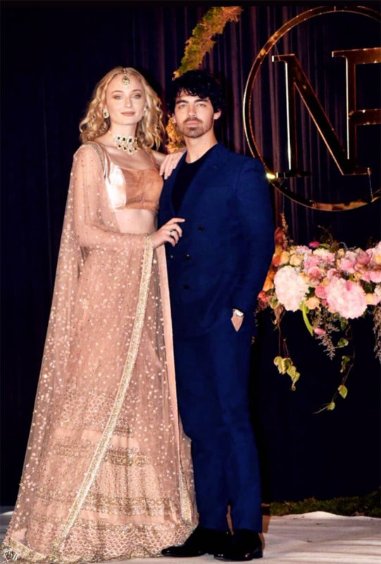 Sophie Turner y Joe Jonas en la boda de Priyanka Chopra y Nick Jonas.