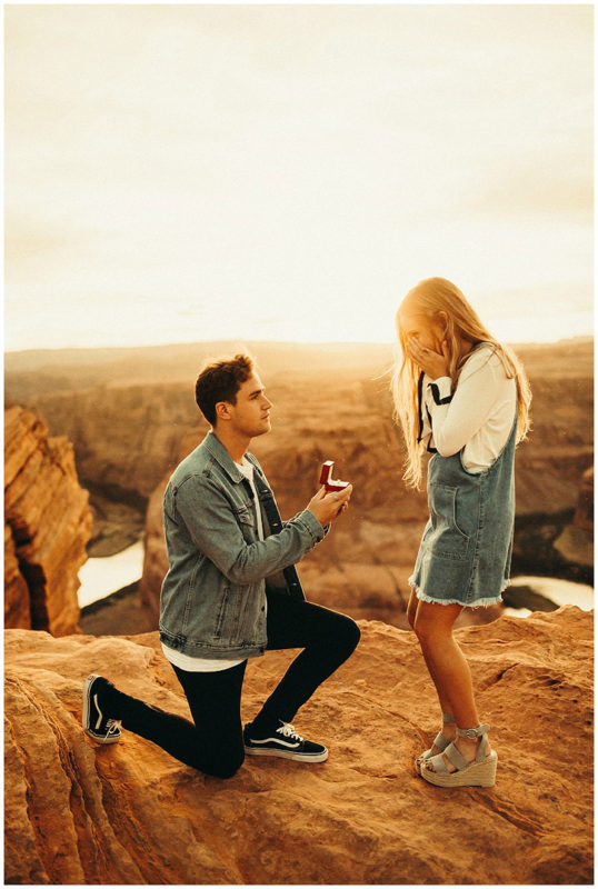Young couple proposal.