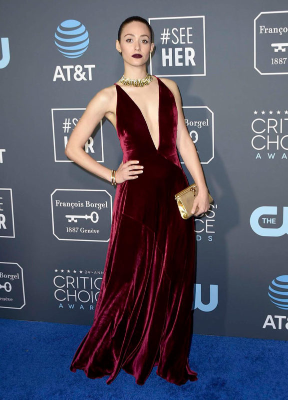 Emmy Rossum / Ralph Lauren. Critics' Choice Awards 2019.