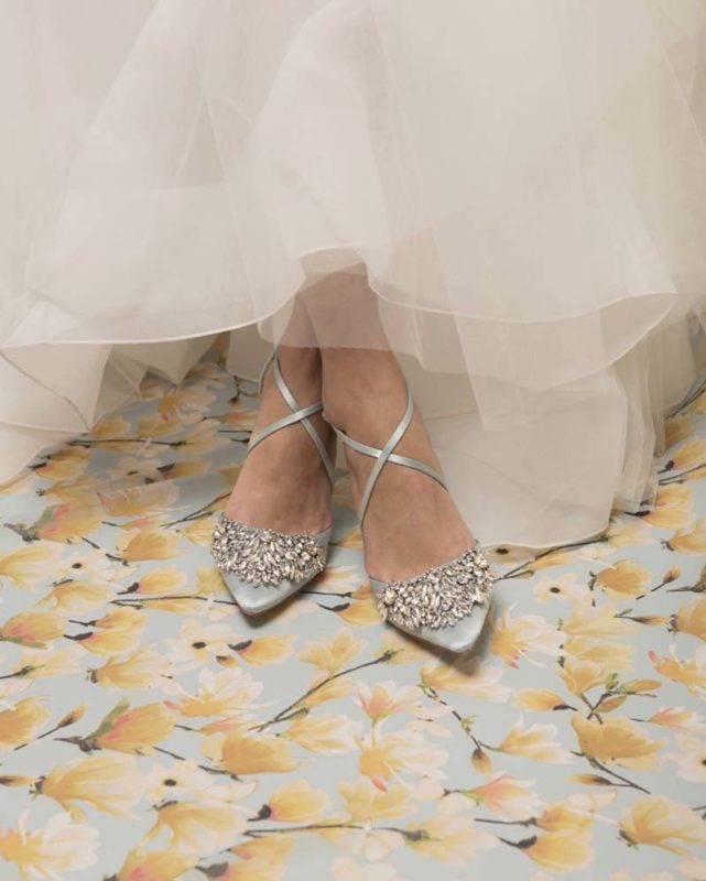 Zapatos de novia de ensueño azules de Badgley Mischka.