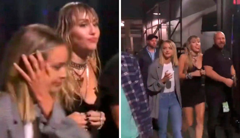 Miley Cyrus se deja ver con Kaitlynn Carter en los VMAS.