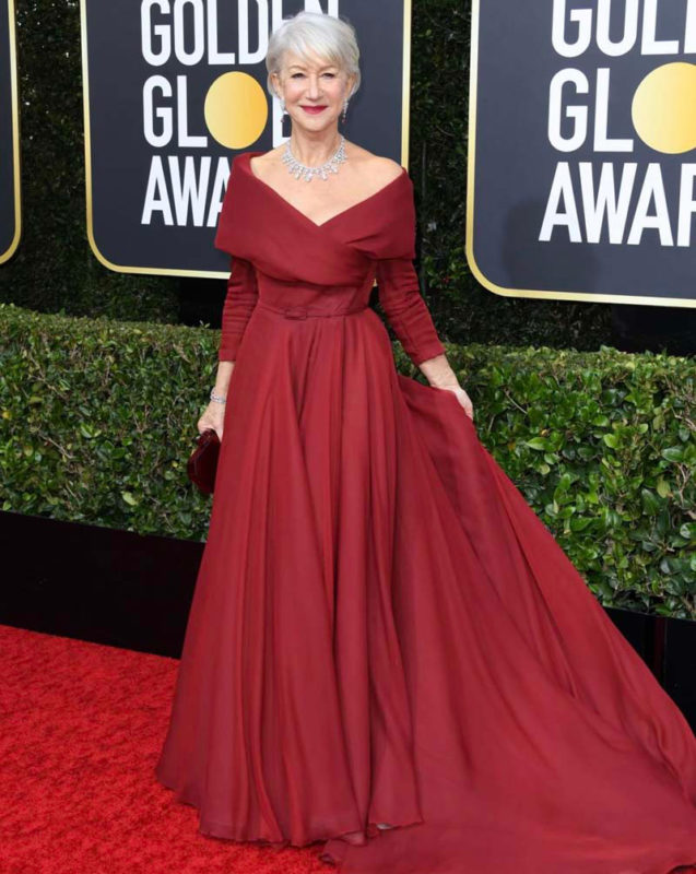 Helen Mirren en los Golden Globes.