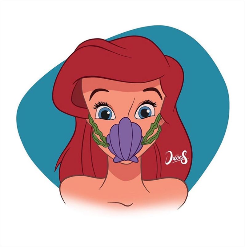 Cómo lucen las princesas de Disney con cubrebocas