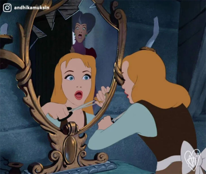 Artista ilustra a princesas en situaciones reales para alegrarte el día