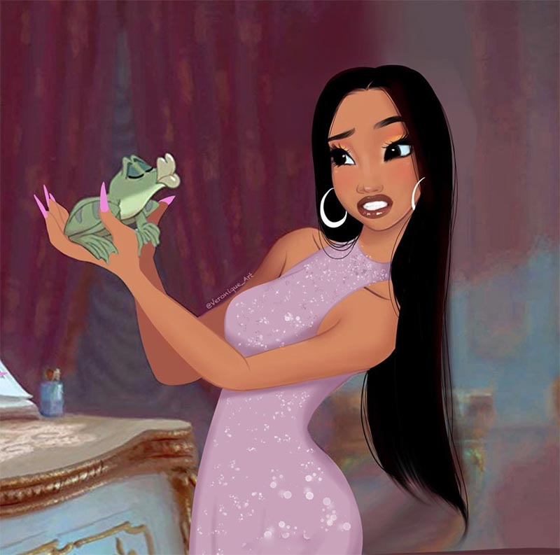 Artista convirtió a estrellas de alfombra roja en princesas de Disney
