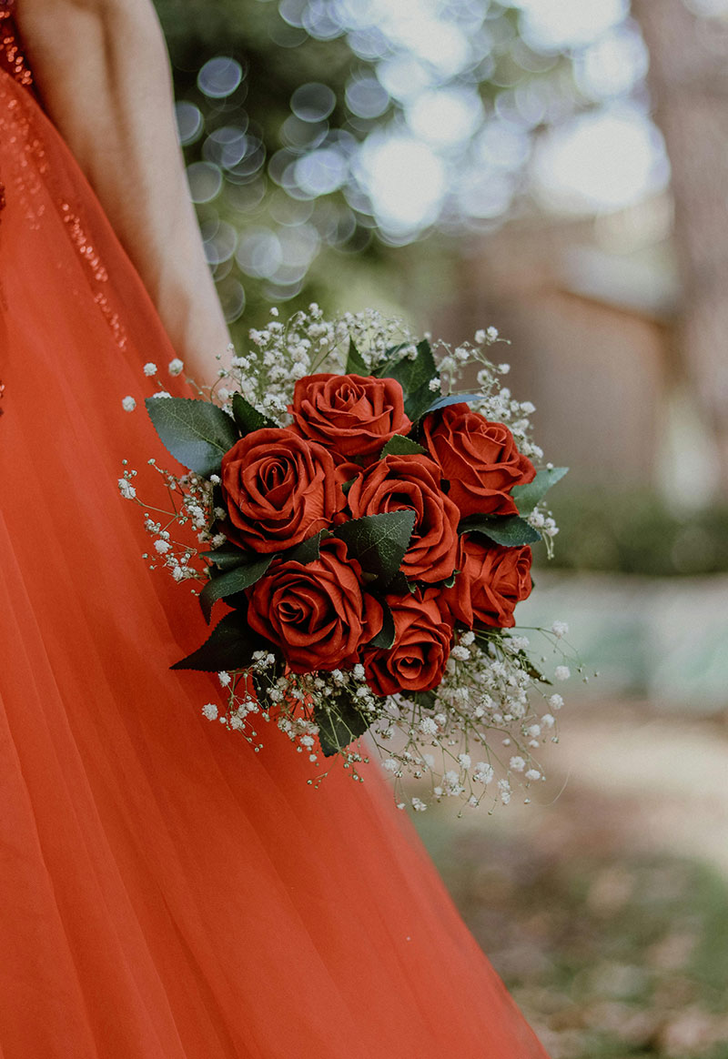 bouquet with red roses